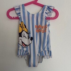 H&M Light Blue and White Striped Toddler Swimsuit